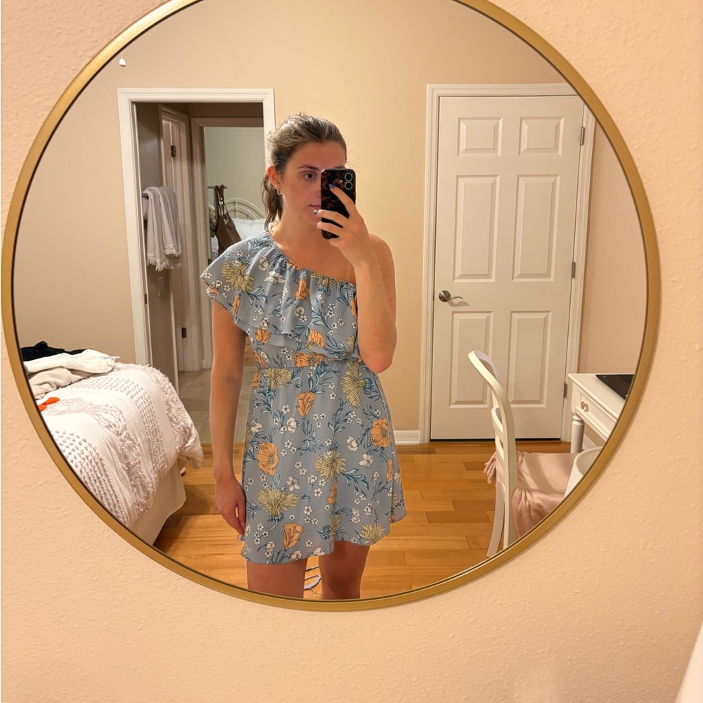 Lush Blue Floral Dress